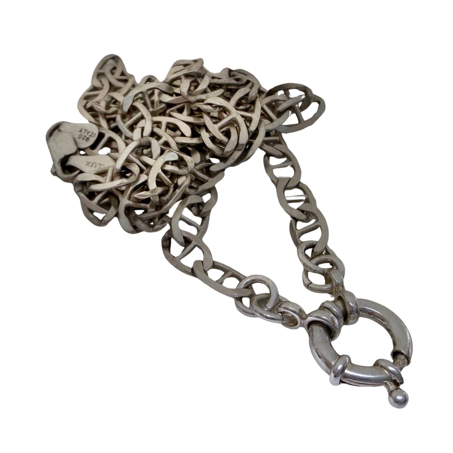 reimagined V I N T A G E // modern day watch chain / re-worked sterling flat mariner anchor sailor chain / 23.5", 18.6g