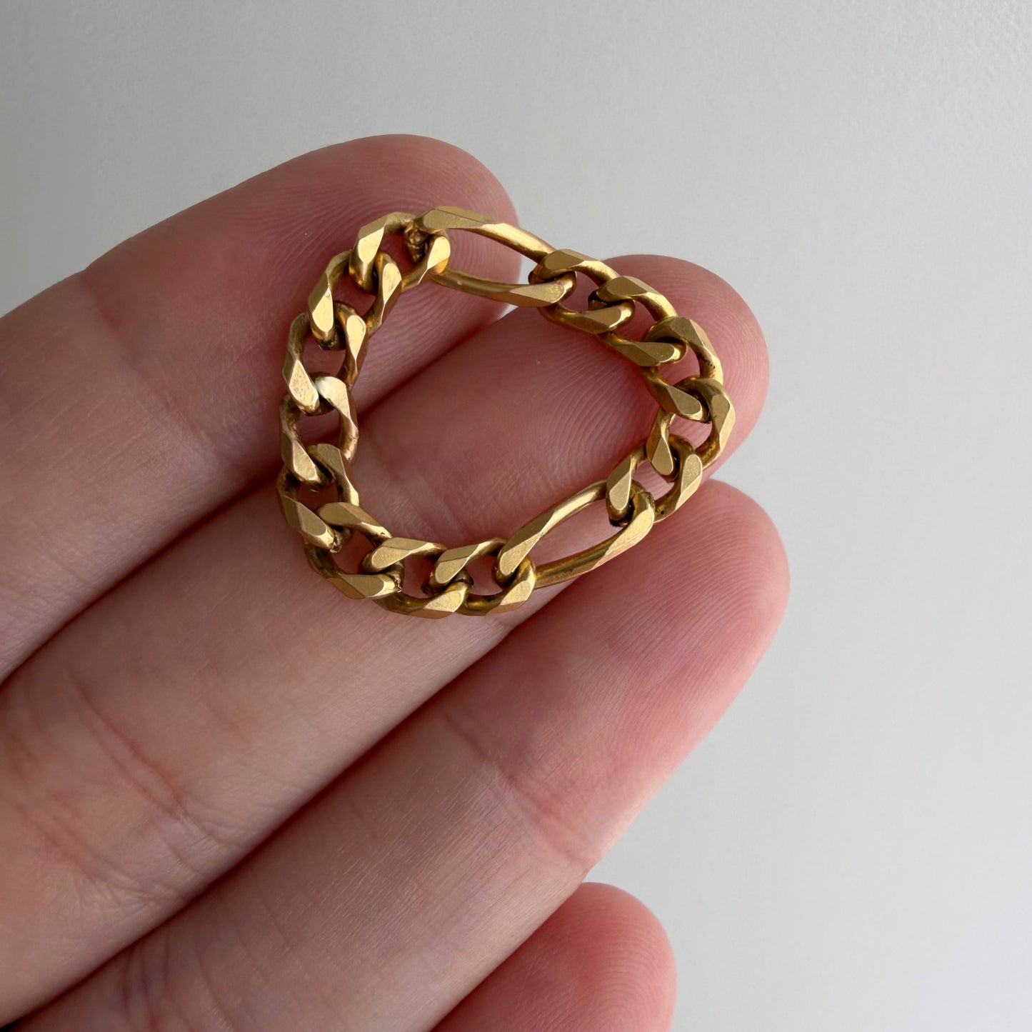 reimagined V I N T A G E // 14k flexible figaro link chain ring / size 6.25