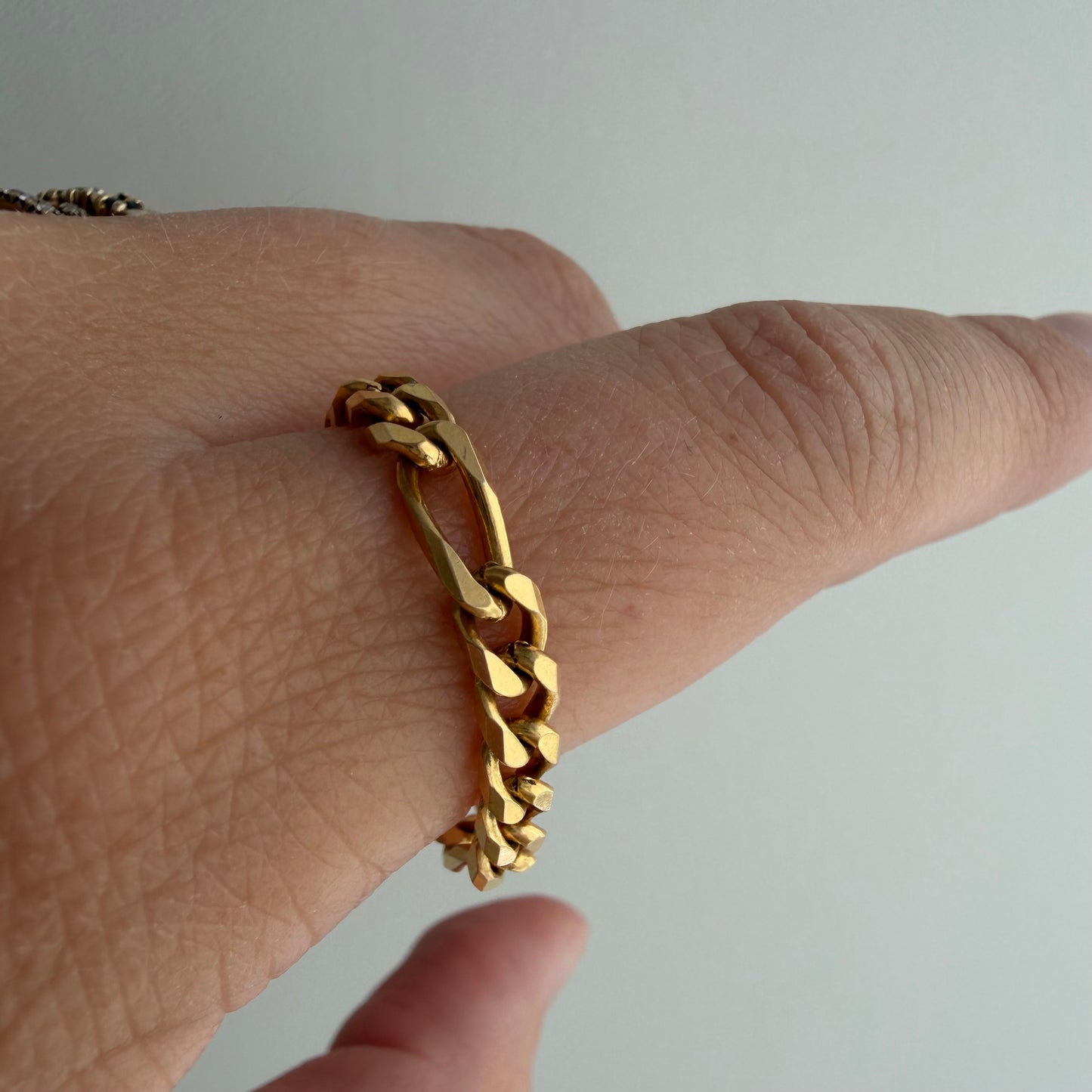 reimagined V I N T A G E // 14k flexible figaro link chain ring / size 10