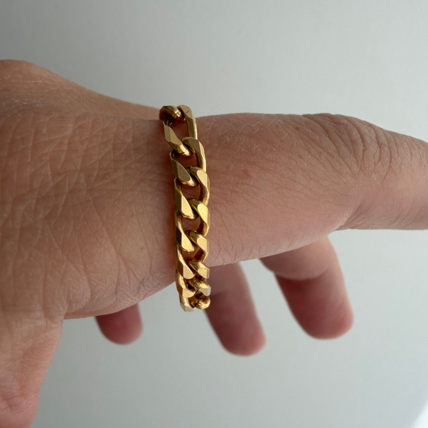reimagined V I N T A G E // 14k flexible figaro link chain ring / size 10
