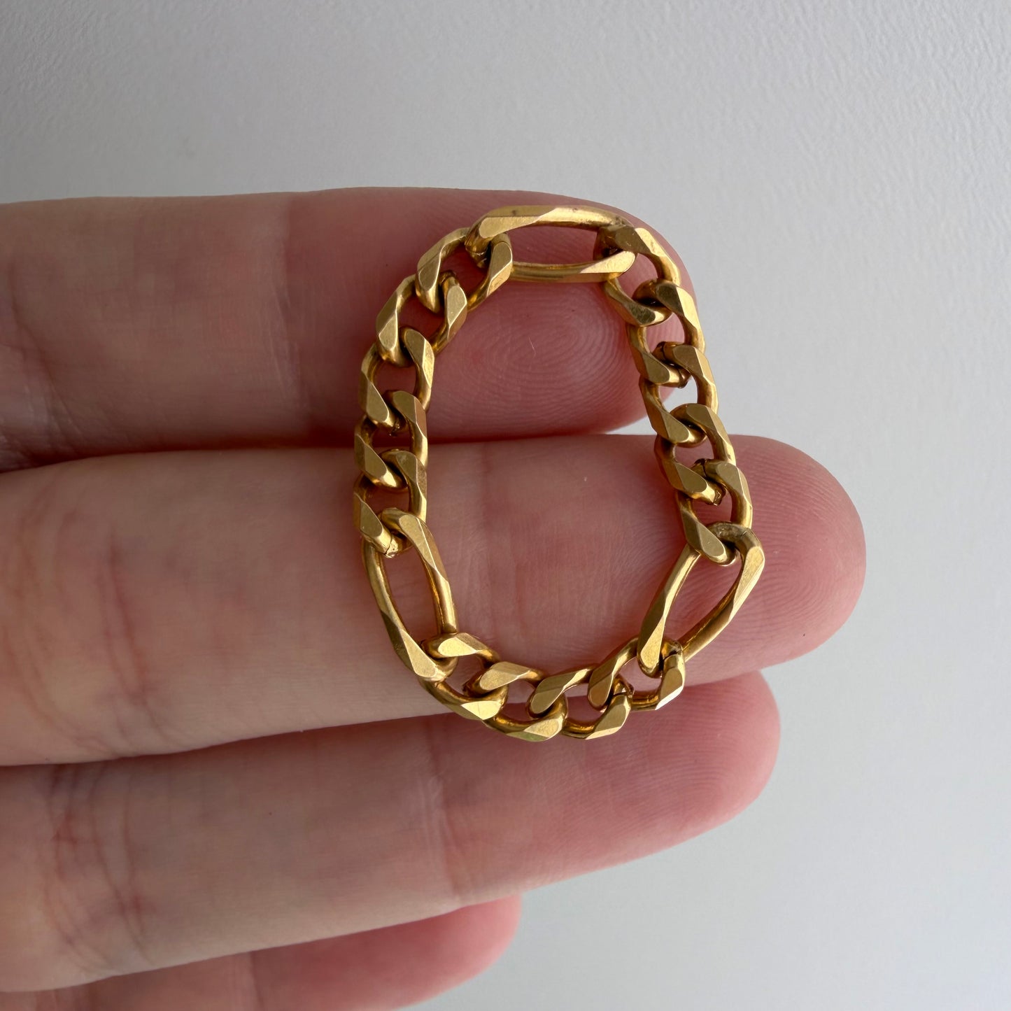 reimagined V I N T A G E // 14k flexible figaro link chain ring / size 10