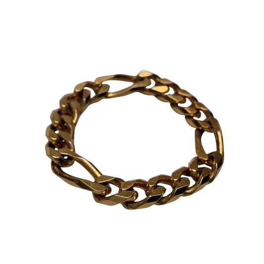 reimagined V I N T A G E // 14k flexible figaro link chain ring / size 10