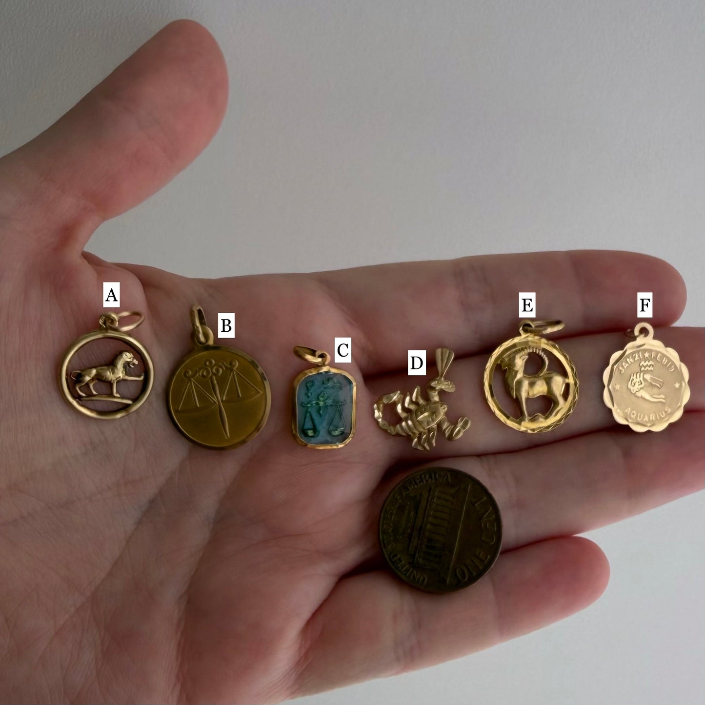 LIKE A LIVE // karat gold zodiac charms and pendants