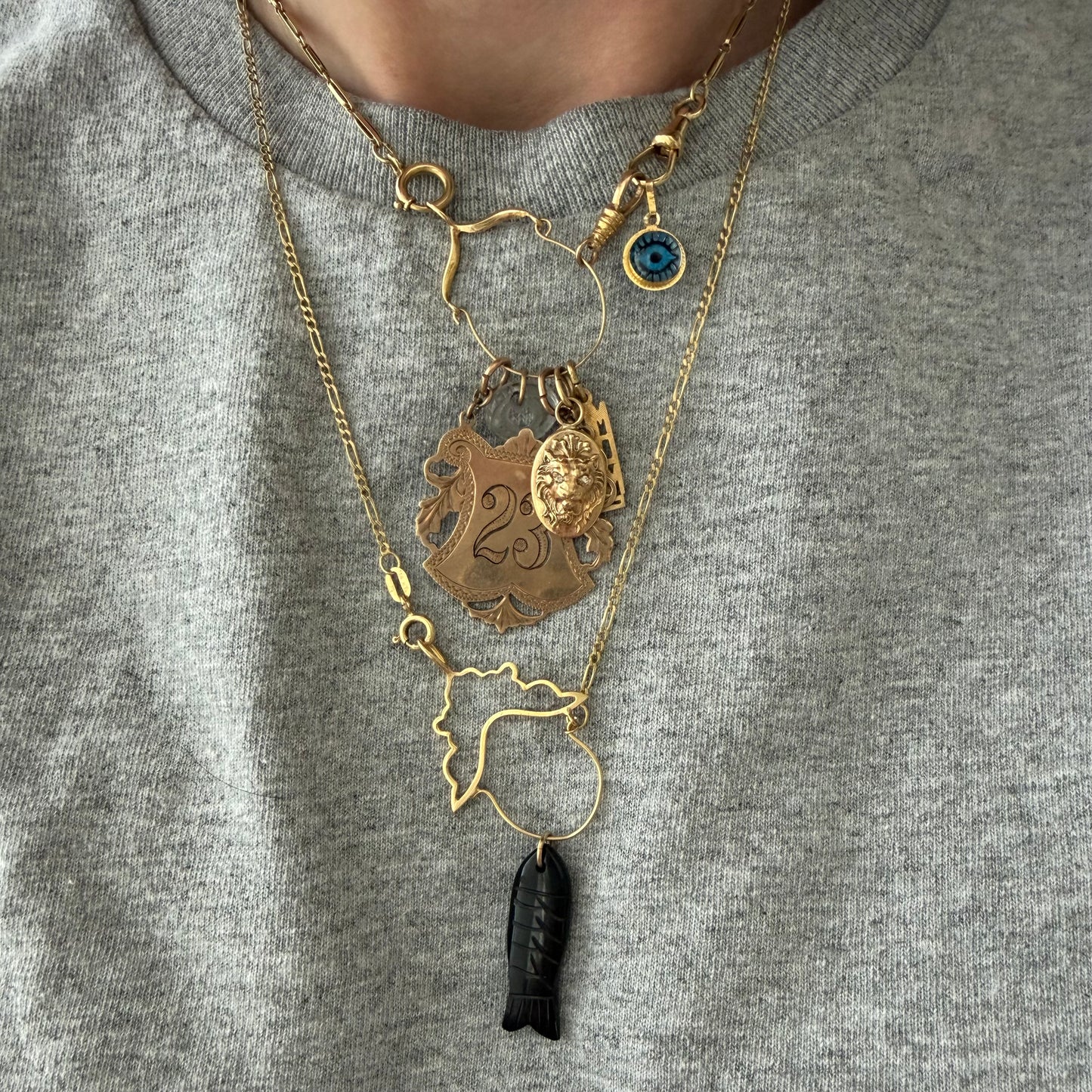 V I N T A G E // dainty connector / 14k yellow gold charm holder connector / a charm holder