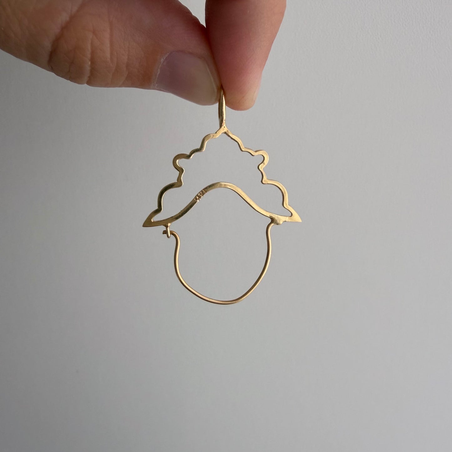 V I N T A G E // dainty connector / 14k yellow gold charm holder connector / a charm holder