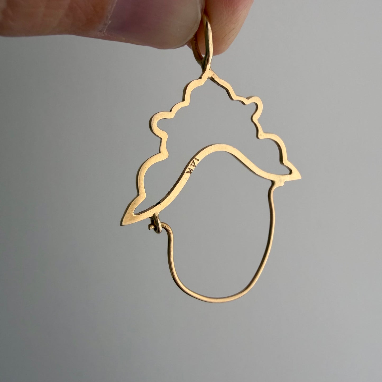 V I N T A G E // dainty connector / 14k yellow gold charm holder connector / a charm holder
