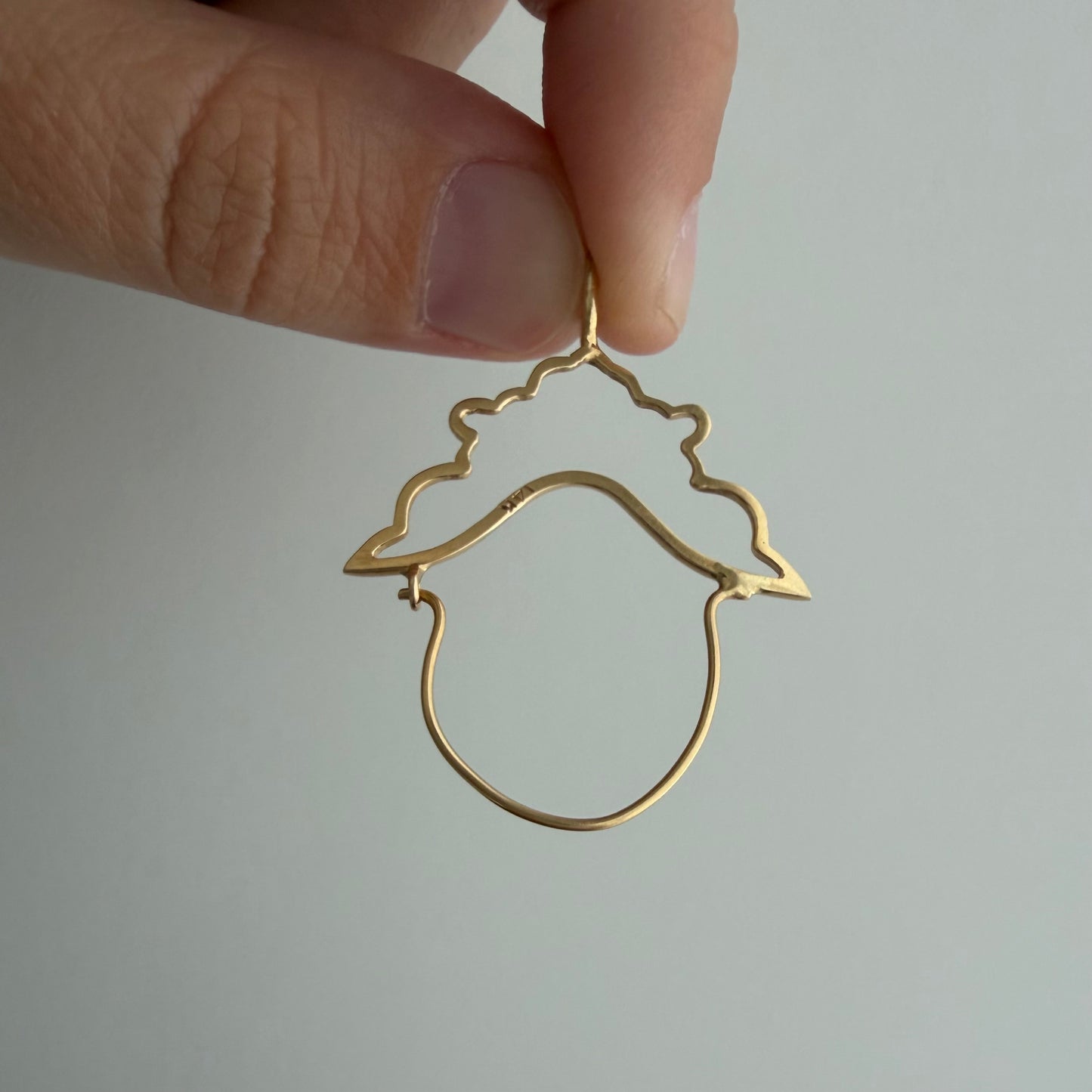 V I N T A G E // dainty connector / 14k yellow gold charm holder connector / a charm holder