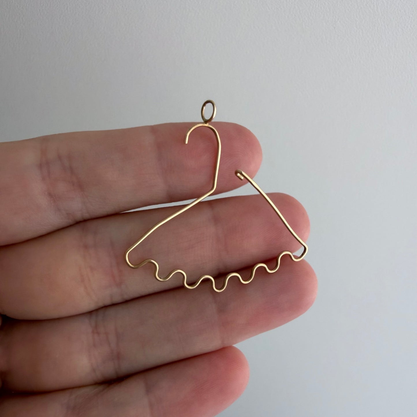 V I N T A G E // hang on / 14k yellow gold clothing hanger / a charm holder