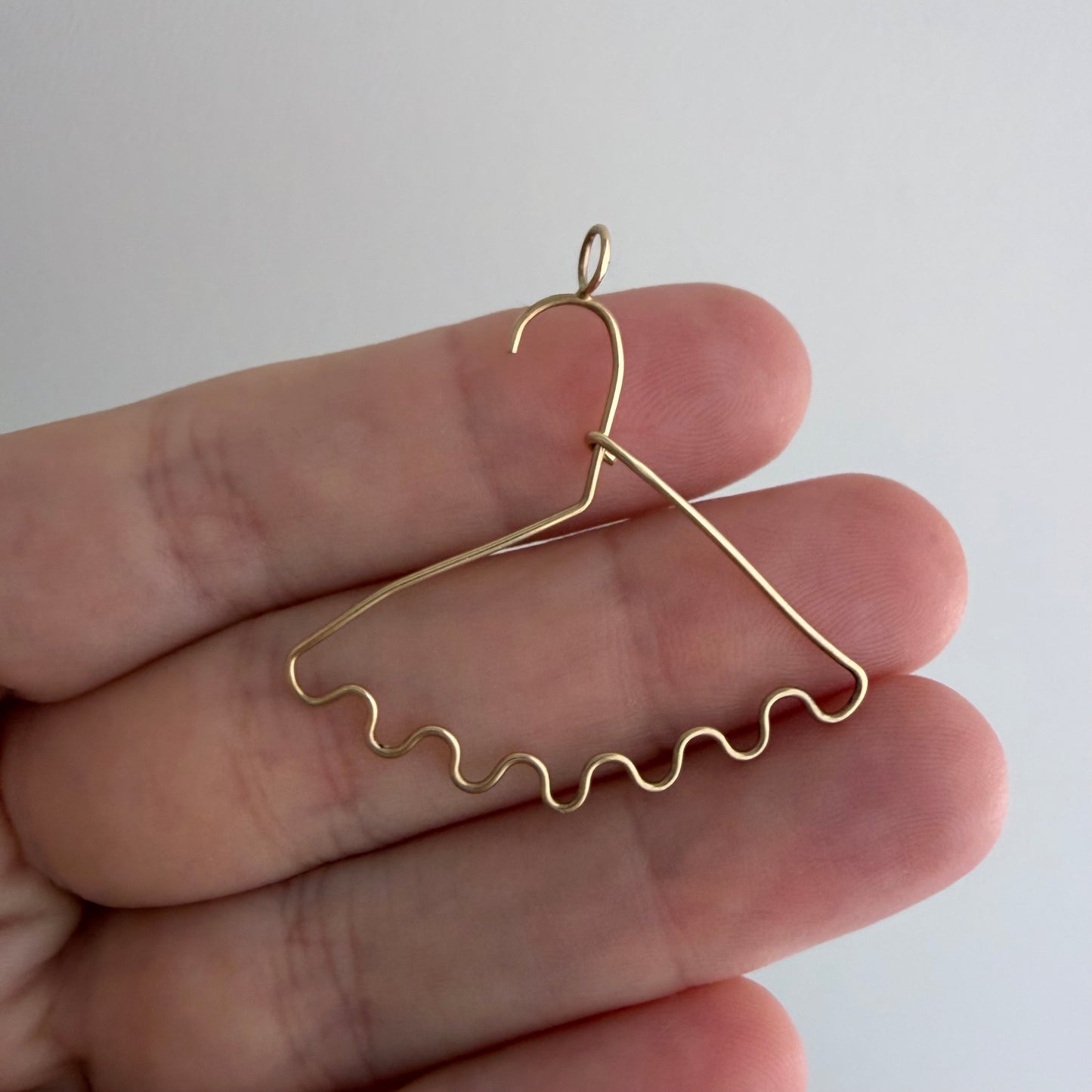 V I N T A G E // hang on / 14k yellow gold clothing hanger / a charm holder