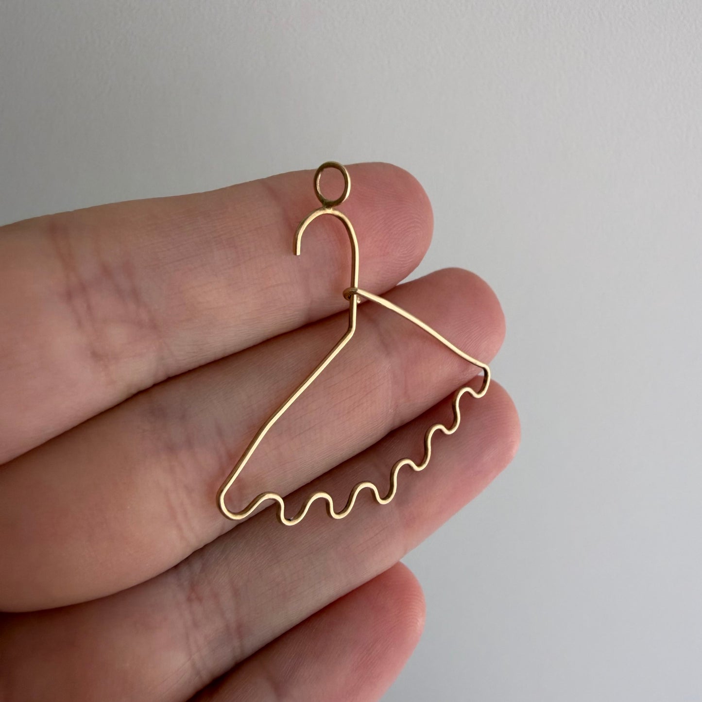 V I N T A G E // hang on / 14k yellow gold clothing hanger / a charm holder