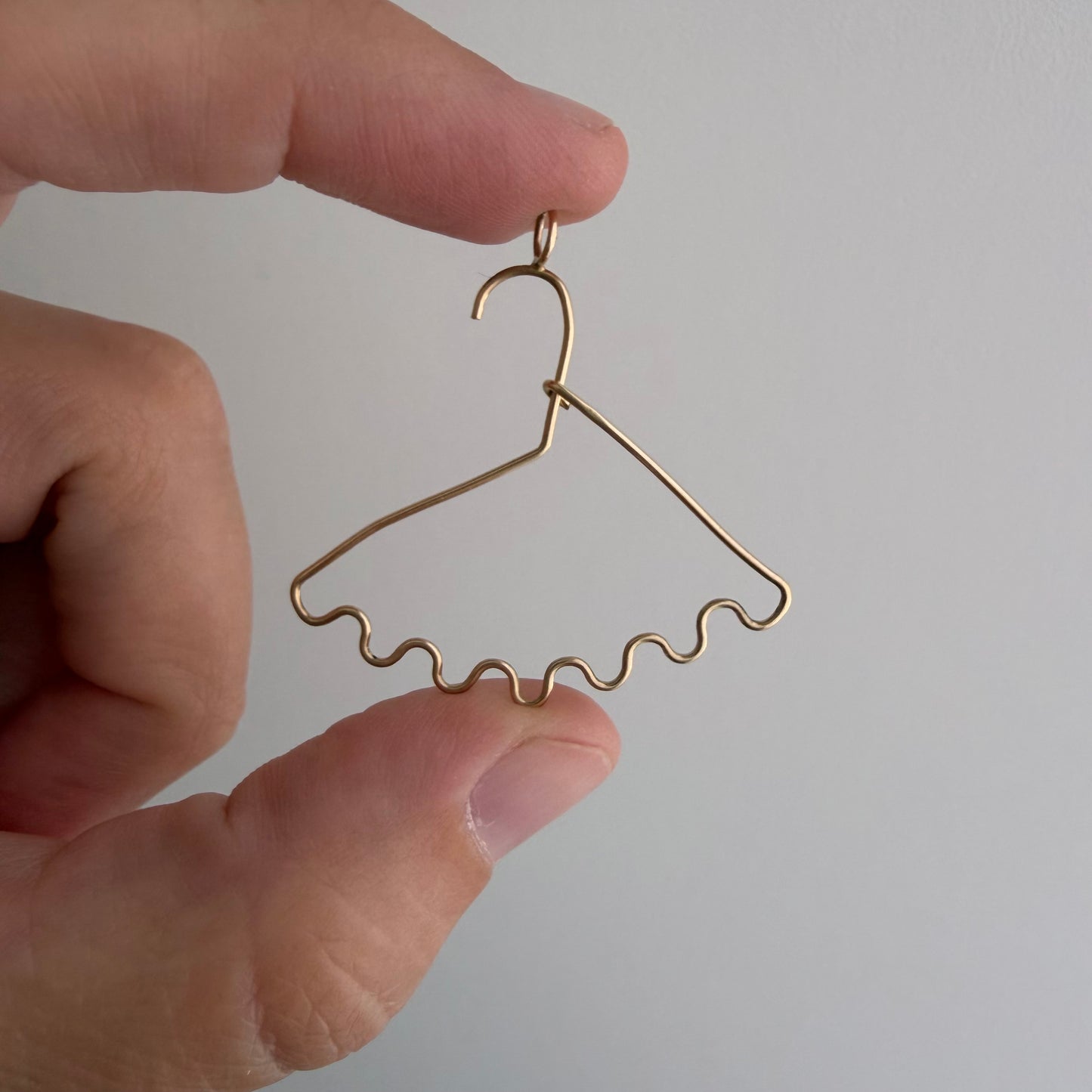 V I N T A G E // hang on / 14k yellow gold clothing hanger / a charm holder