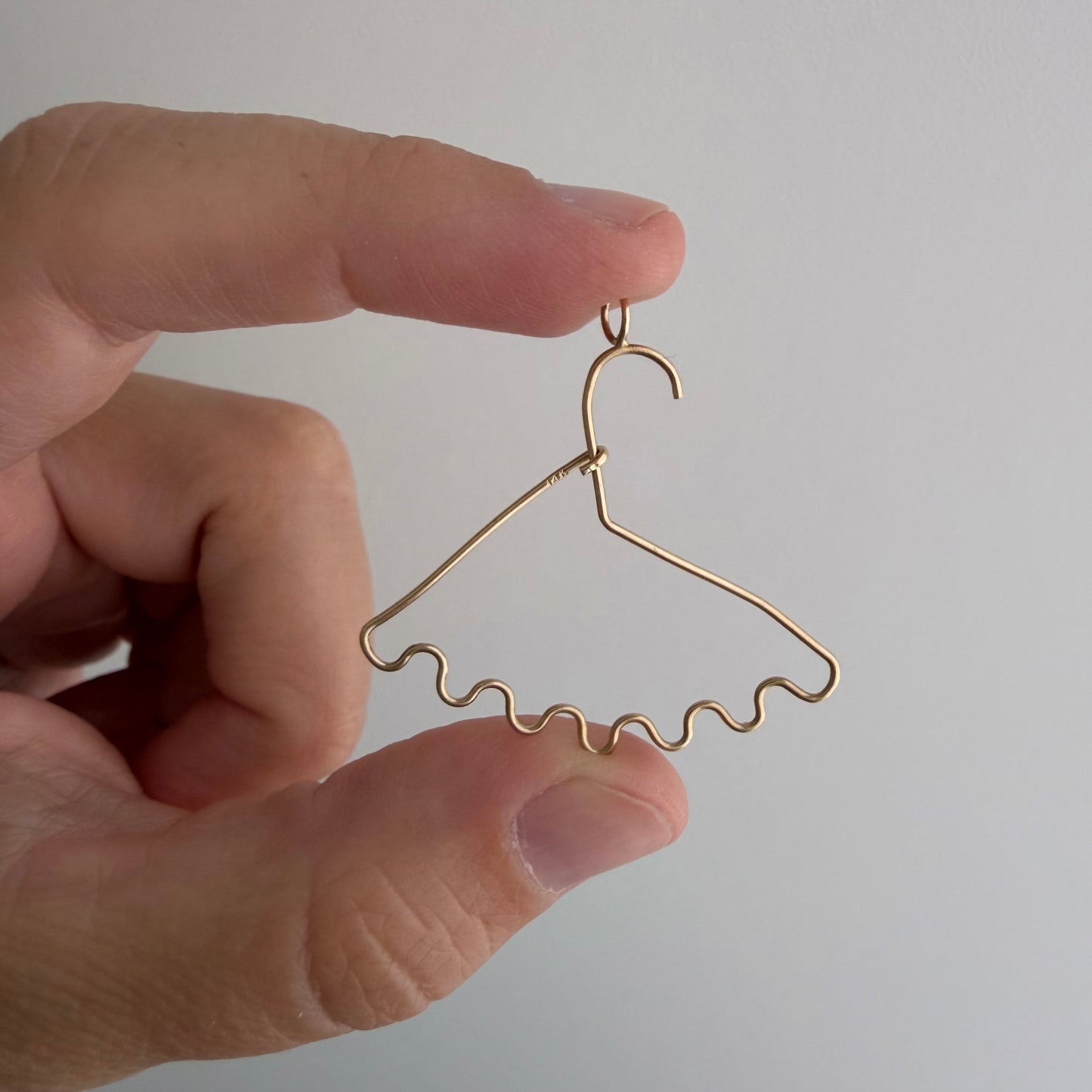 V I N T A G E // hang on / 14k yellow gold clothing hanger / a charm holder