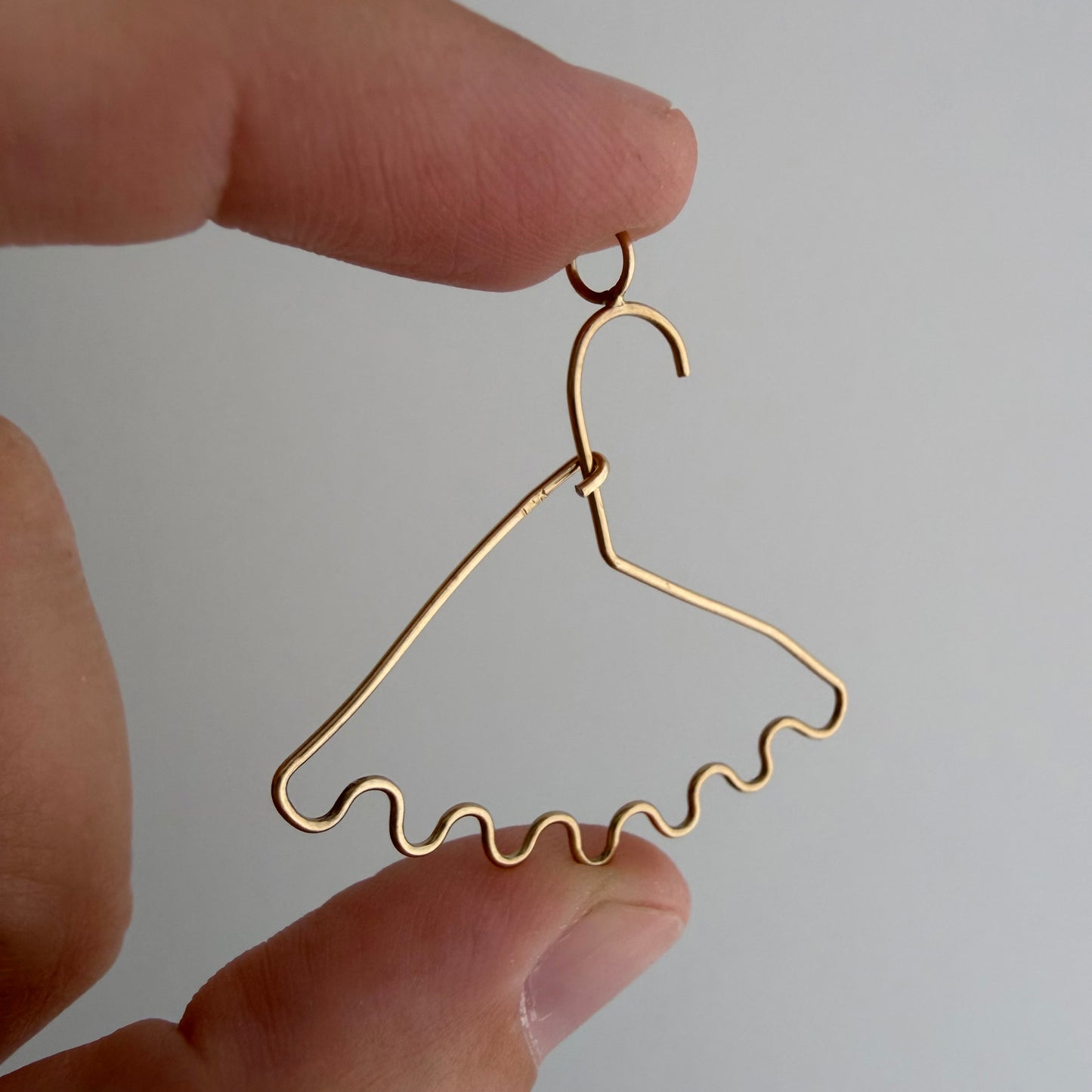 V I N T A G E // hang on / 14k yellow gold clothing hanger / a charm holder