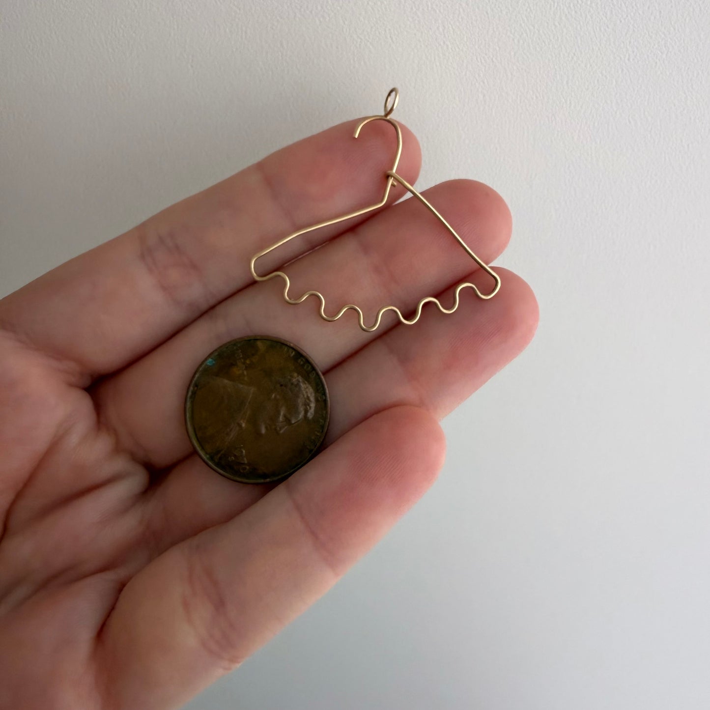 V I N T A G E // hang on / 14k yellow gold clothing hanger / a charm holder
