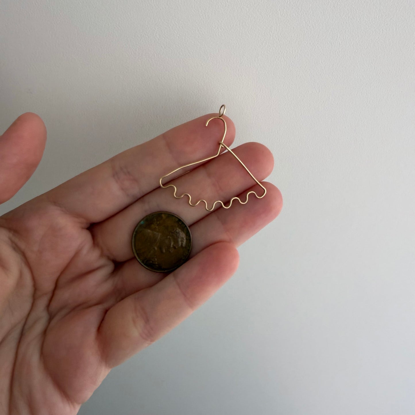 V I N T A G E // hang on / 14k yellow gold clothing hanger / a charm holder