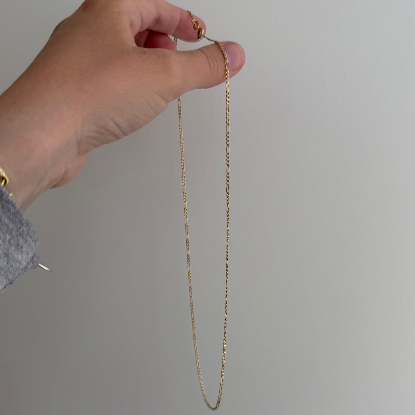 V I N T A G E // everyday figaro / 14k yellow gold dainty figaro link chain necklace / 19.25", 3.2g