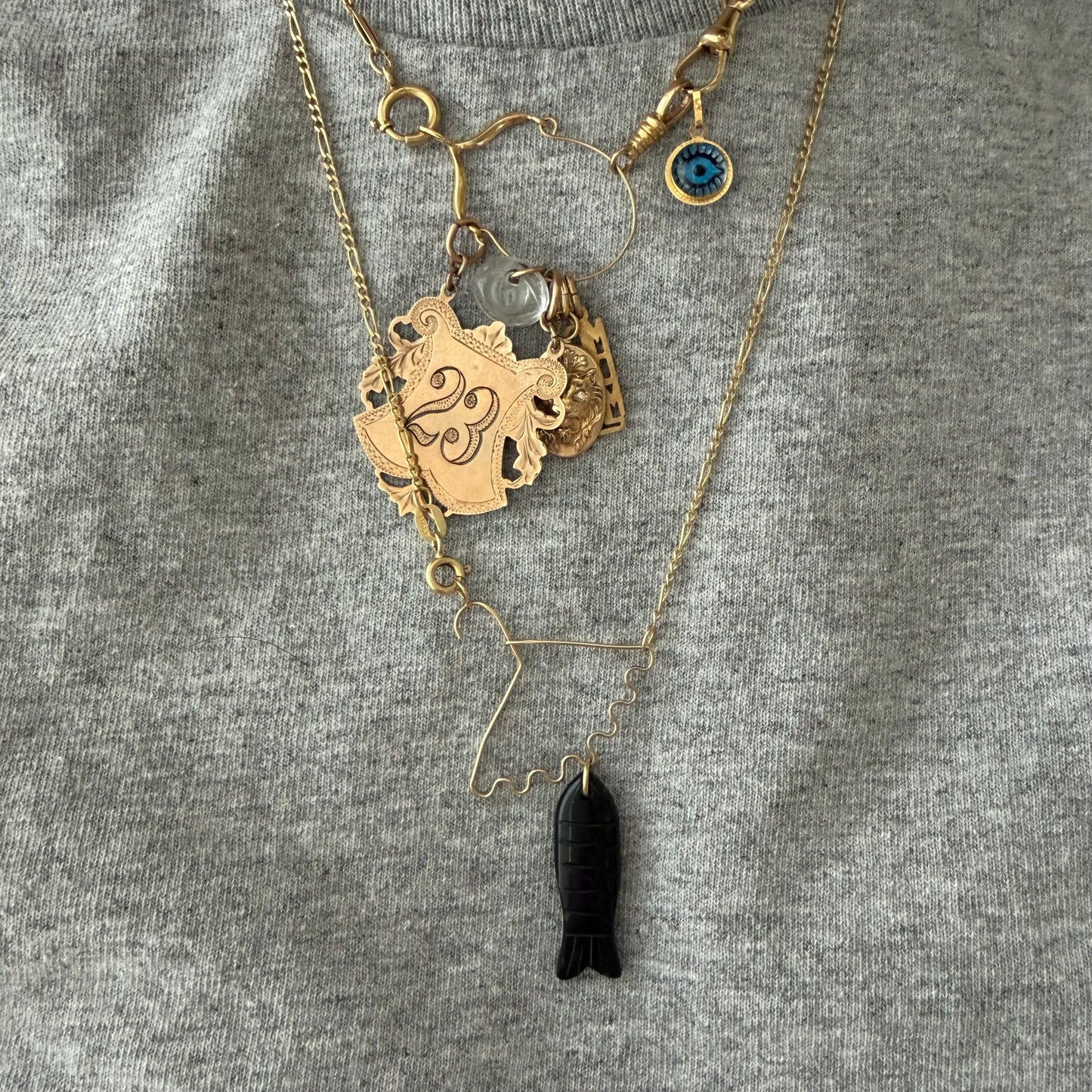 V I N T A G E // hang on / 14k yellow gold clothing hanger / a charm holder