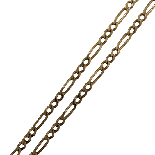 V I N T A G E // everyday figaro / 14k yellow gold dainty figaro link chain necklace / 19.25", 3.2g