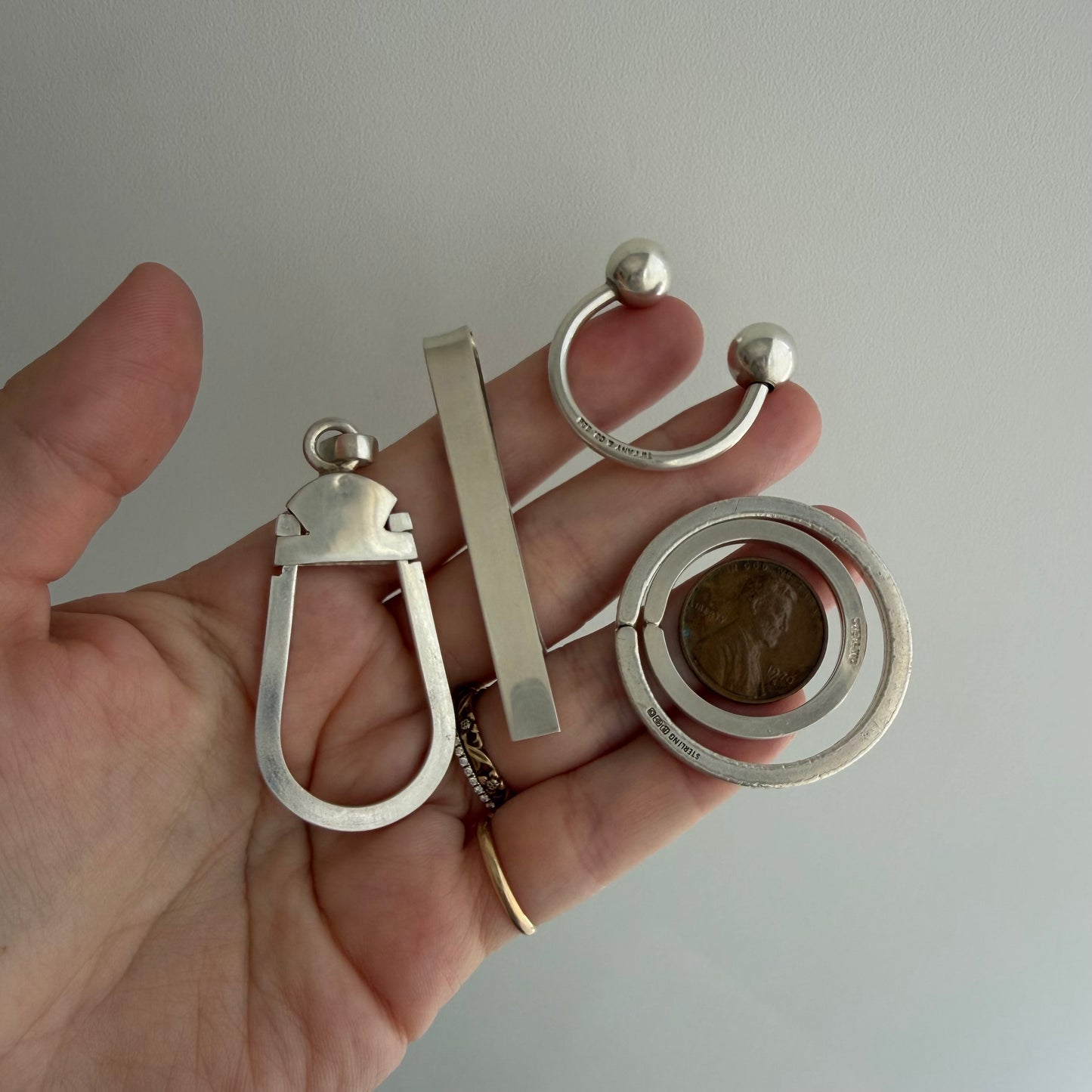 LIKE A LIVE // sterling silver helpers / key rings and a tie clip or money clip