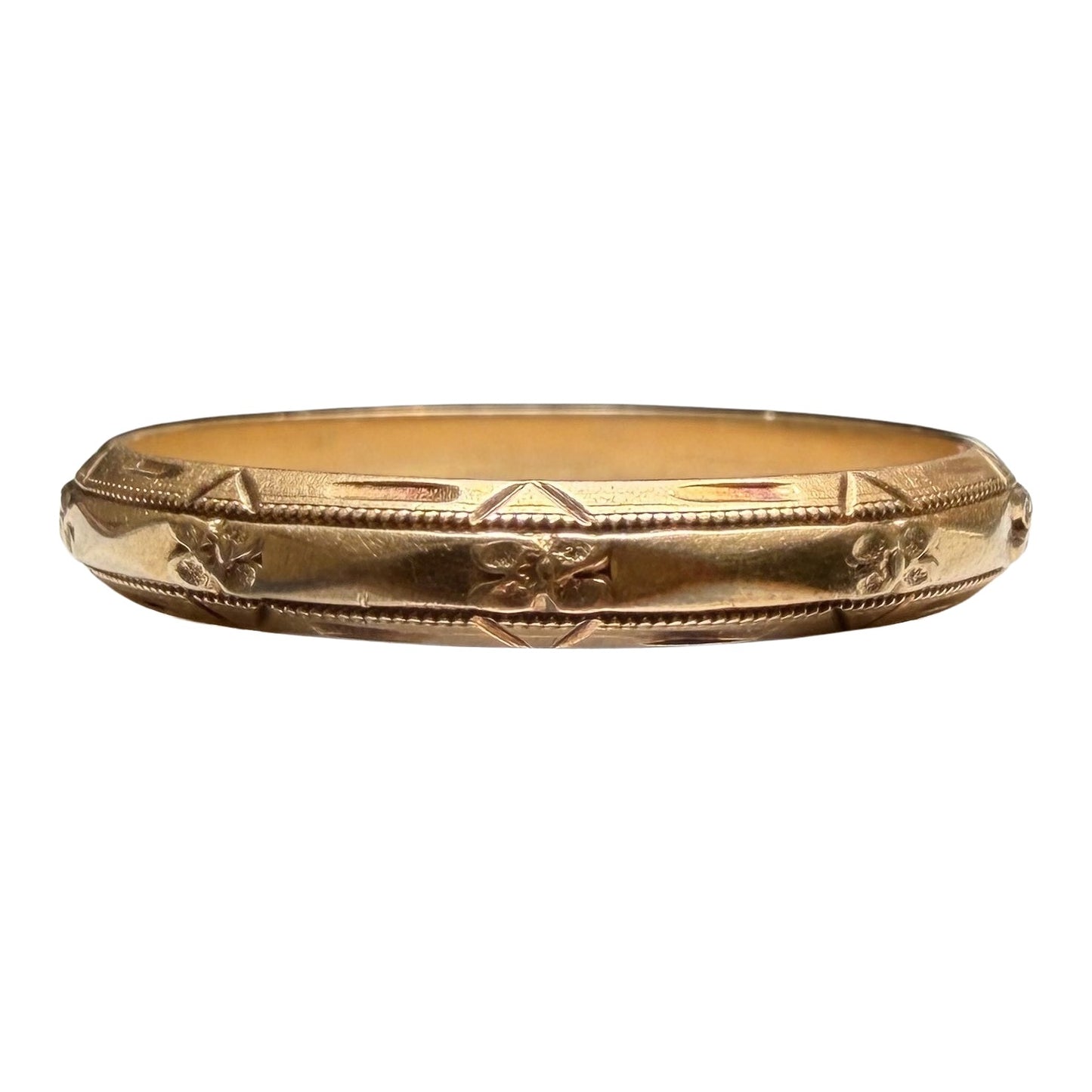 V I N T A G E // eternal blooms / 14k floral patterned eternity wedding band / size 10.5
