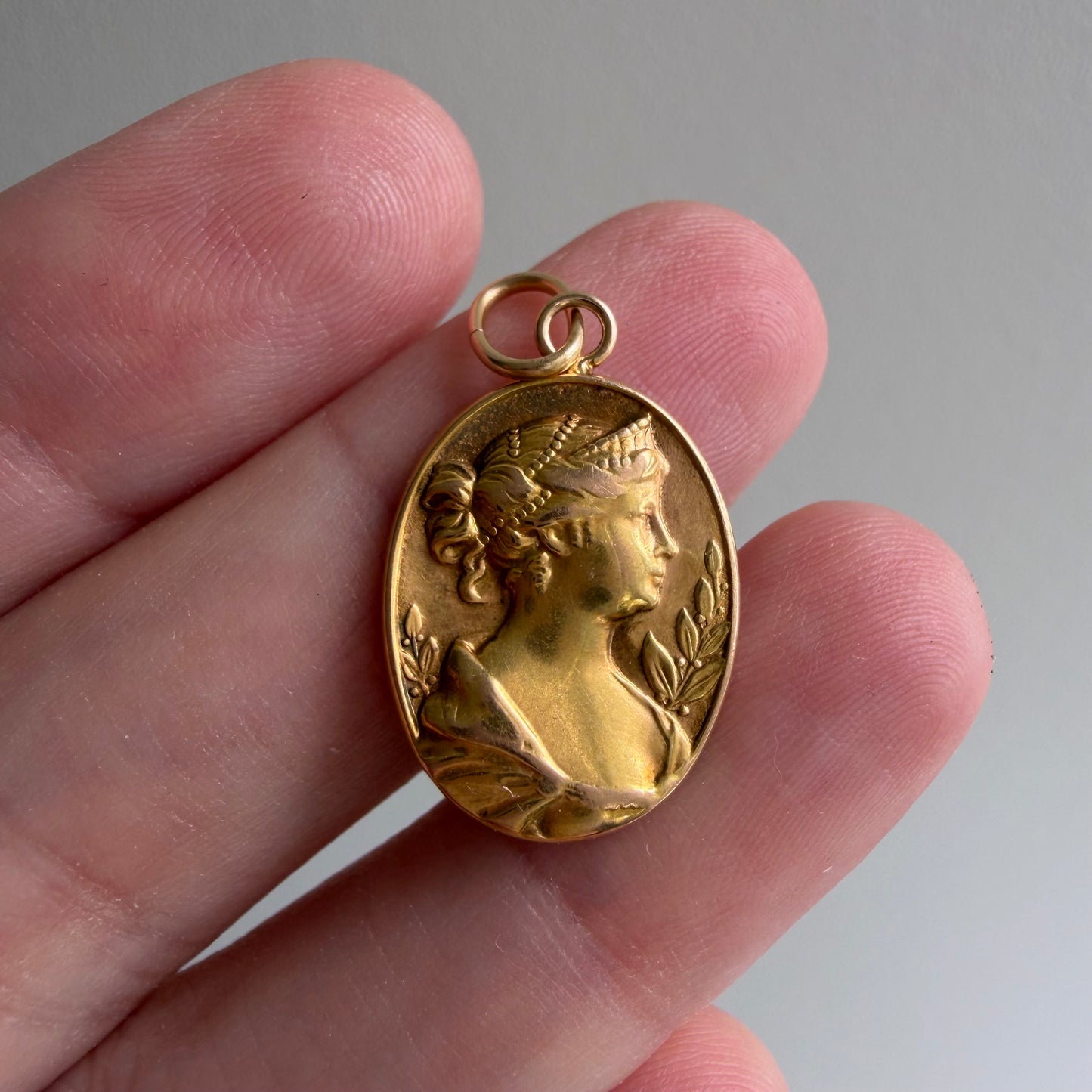 reimagined A N T I Q U E // someone special / 14k art nouveau femme cufflink conversion / a pendant