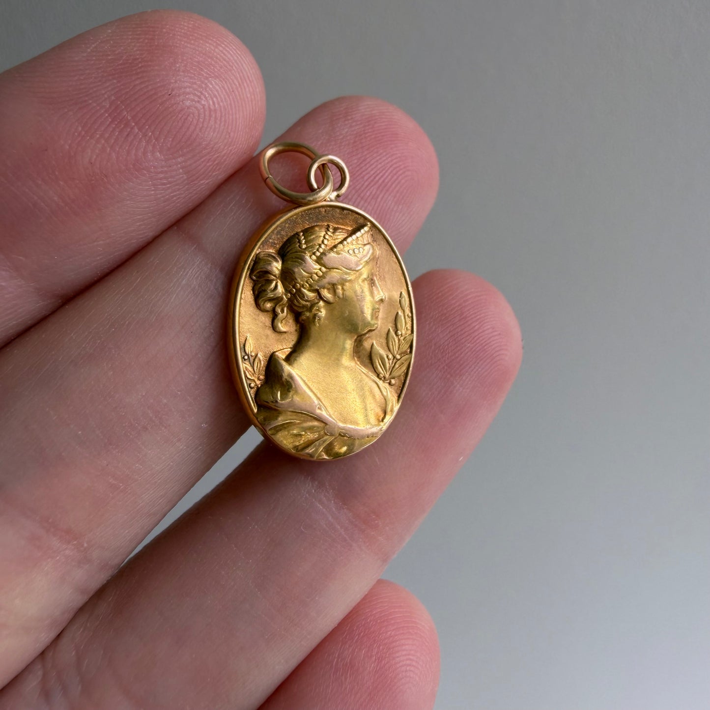 reimagined A N T I Q U E // someone special / 14k art nouveau femme cufflink conversion / a pendant