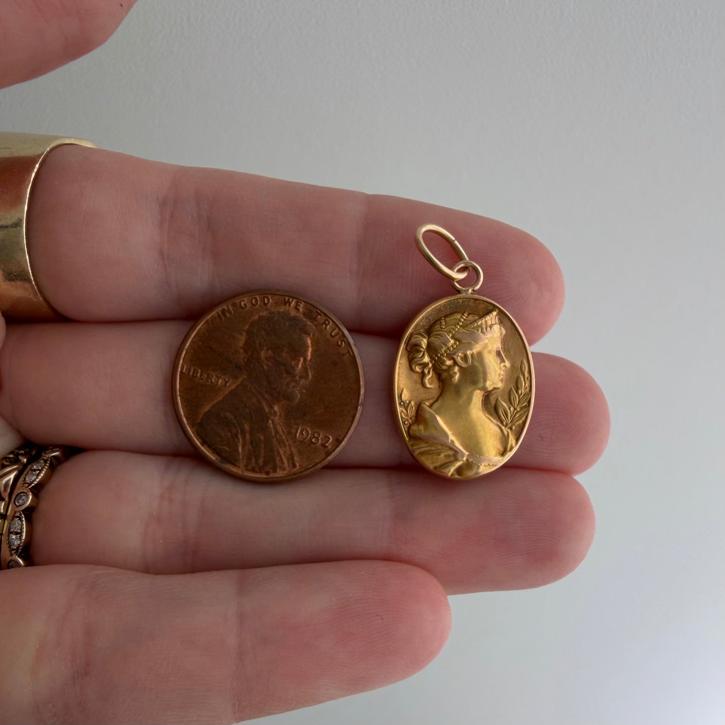 reimagined A N T I Q U E // someone special / 14k art nouveau femme cufflink conversion / a pendant