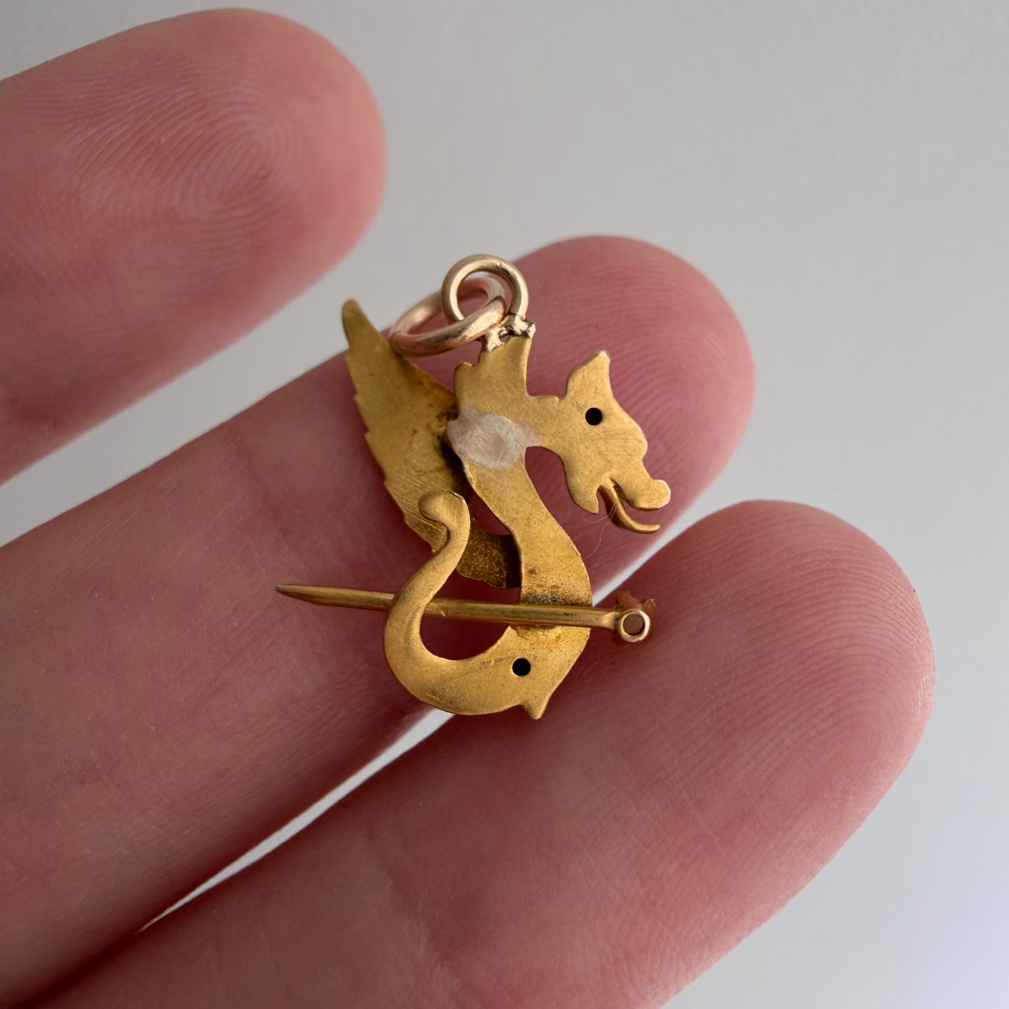 reimagined A N T I Q U E // griffin / 14k art nouveau or earlier stick pin conversion / a pendant
