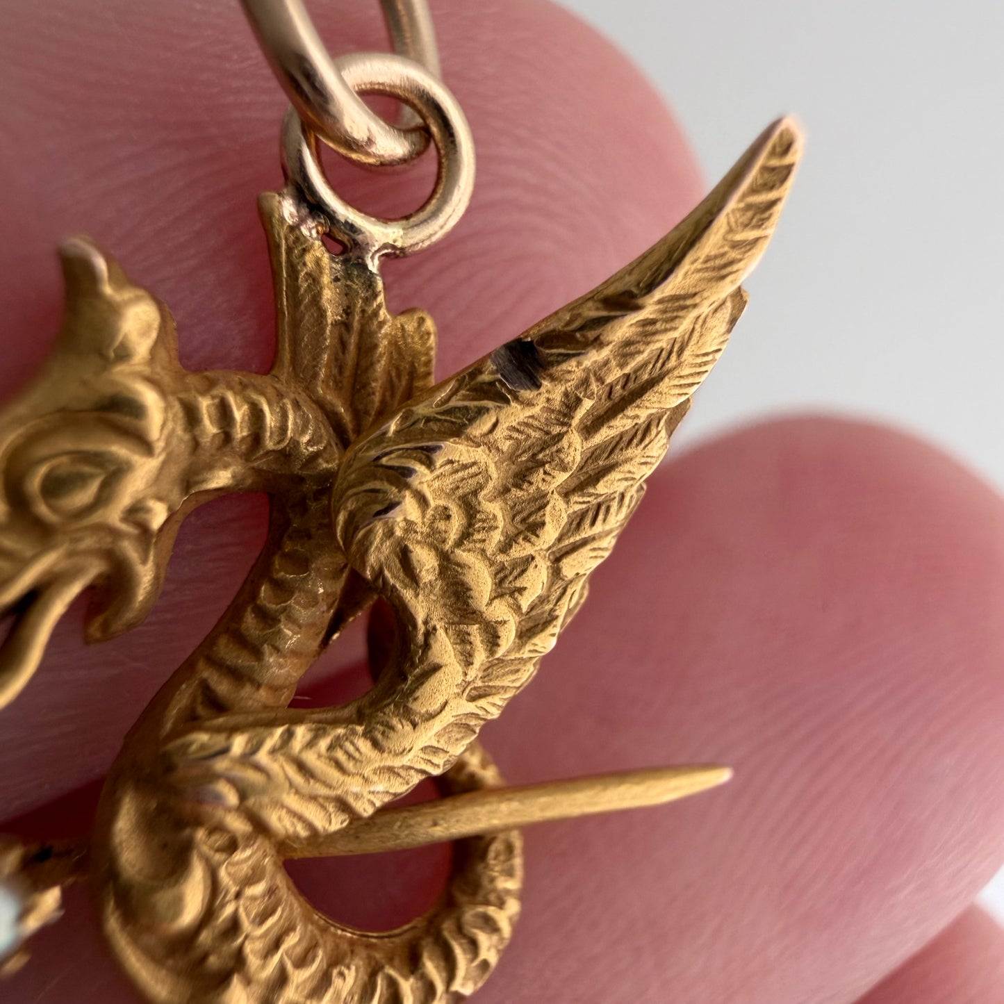 reimagined A N T I Q U E // griffin / 14k art nouveau or earlier stick pin conversion / a pendant