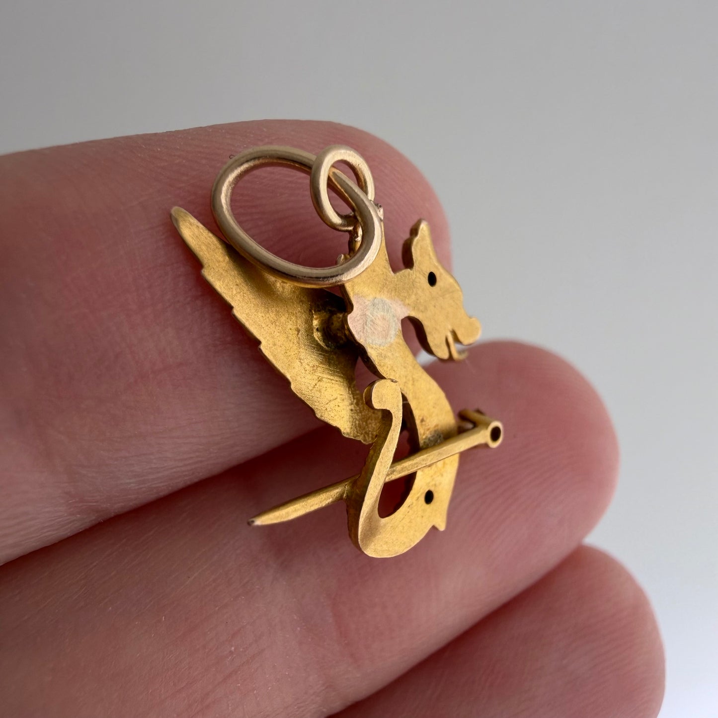 reimagined A N T I Q U E // griffin / 14k art nouveau or earlier stick pin conversion / a pendant