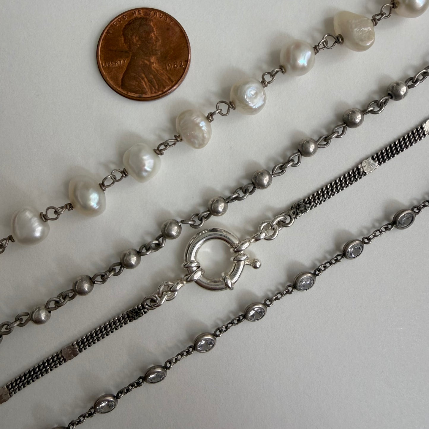 LIKE A LIVE // sterling silver necklaces / chains with texture and stations