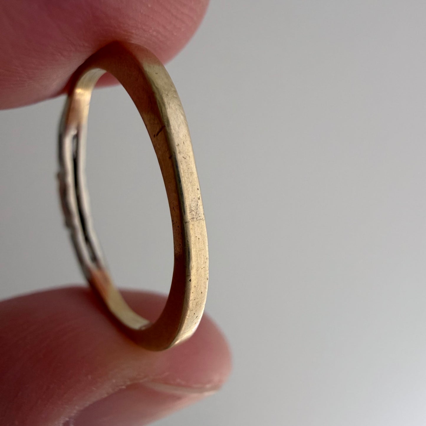 A N T I Q U E // deco delight / 14k yellow and white gold late art deco diamond band / size 5