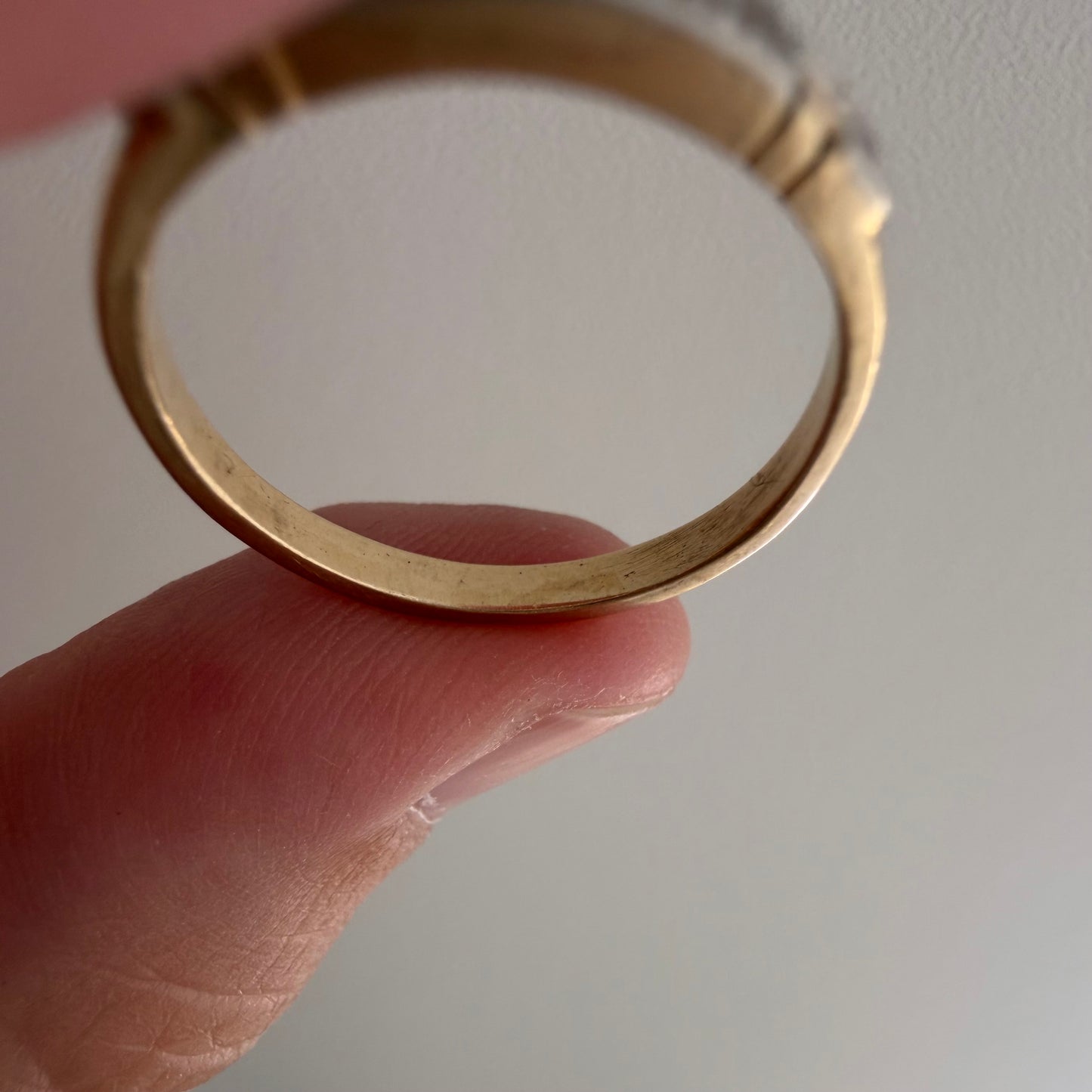 A N T I Q U E // deco stacker / 14k yellow and white gold old diamond half eternity band / size 6.75