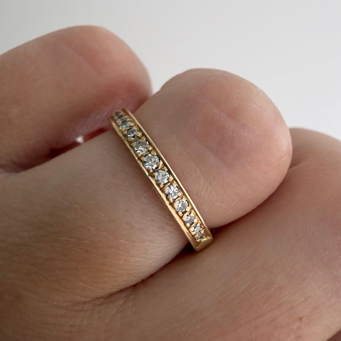 E S T A T E // pipe cut perfection / 14k and diamond pipe cut band with pave diamonds / size 5.75