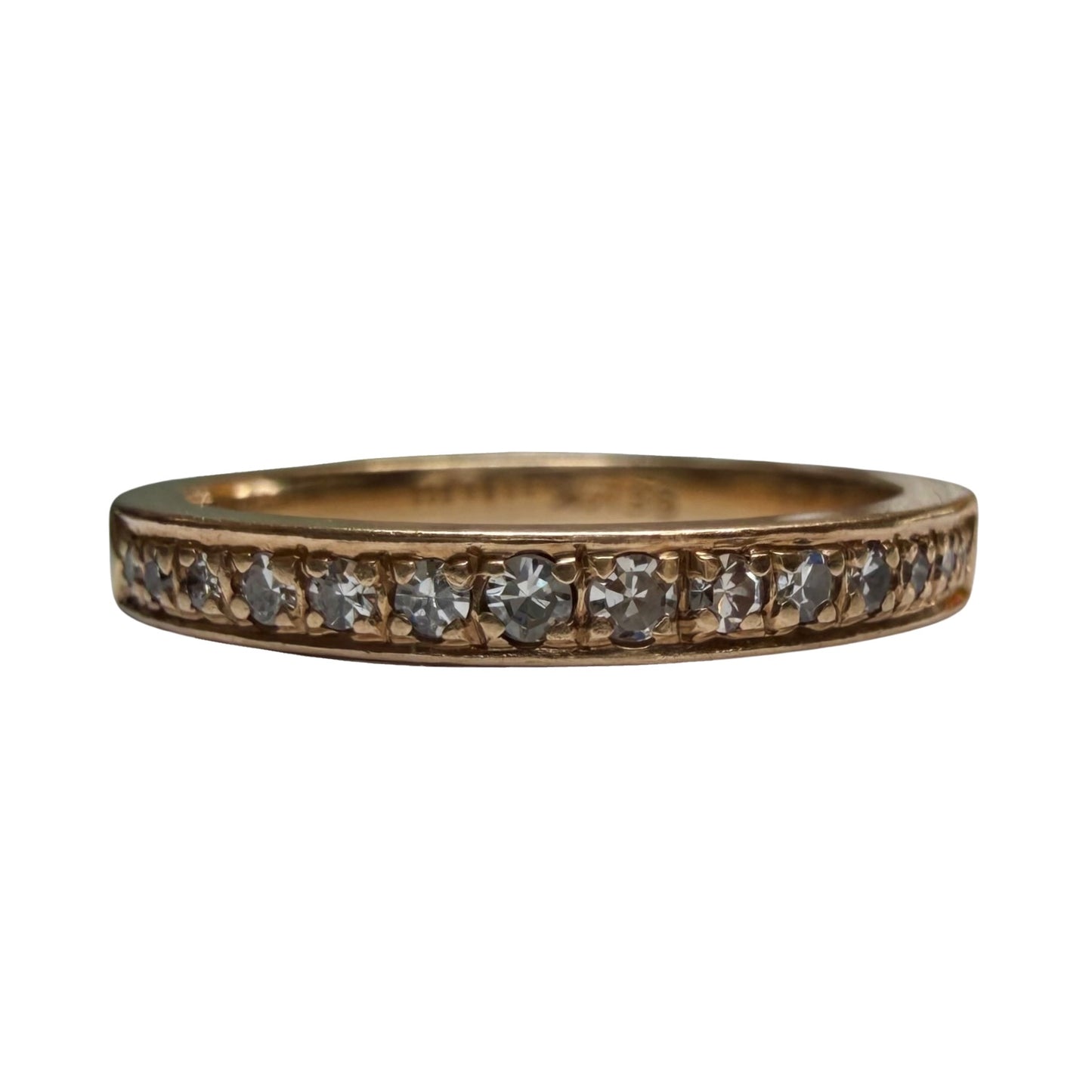 E S T A T E // pipe cut perfection / 14k and diamond pipe cut band with pave diamonds / size 5.75