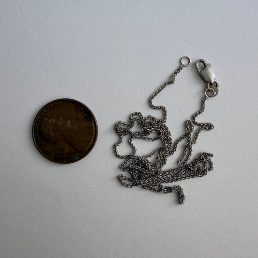 LIKE A LIVE // 10k white gold dainty wheat chain
