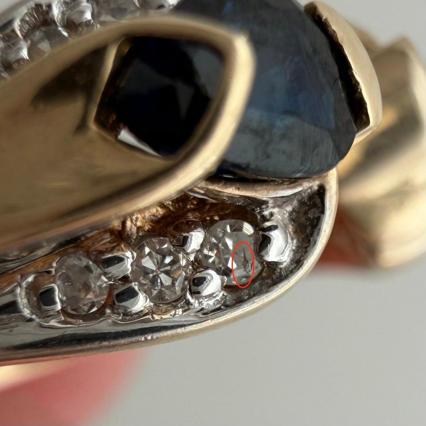 V I N T A G E // sweetest cobras / 10k double snake band with topaz and diamonds / size 7.25