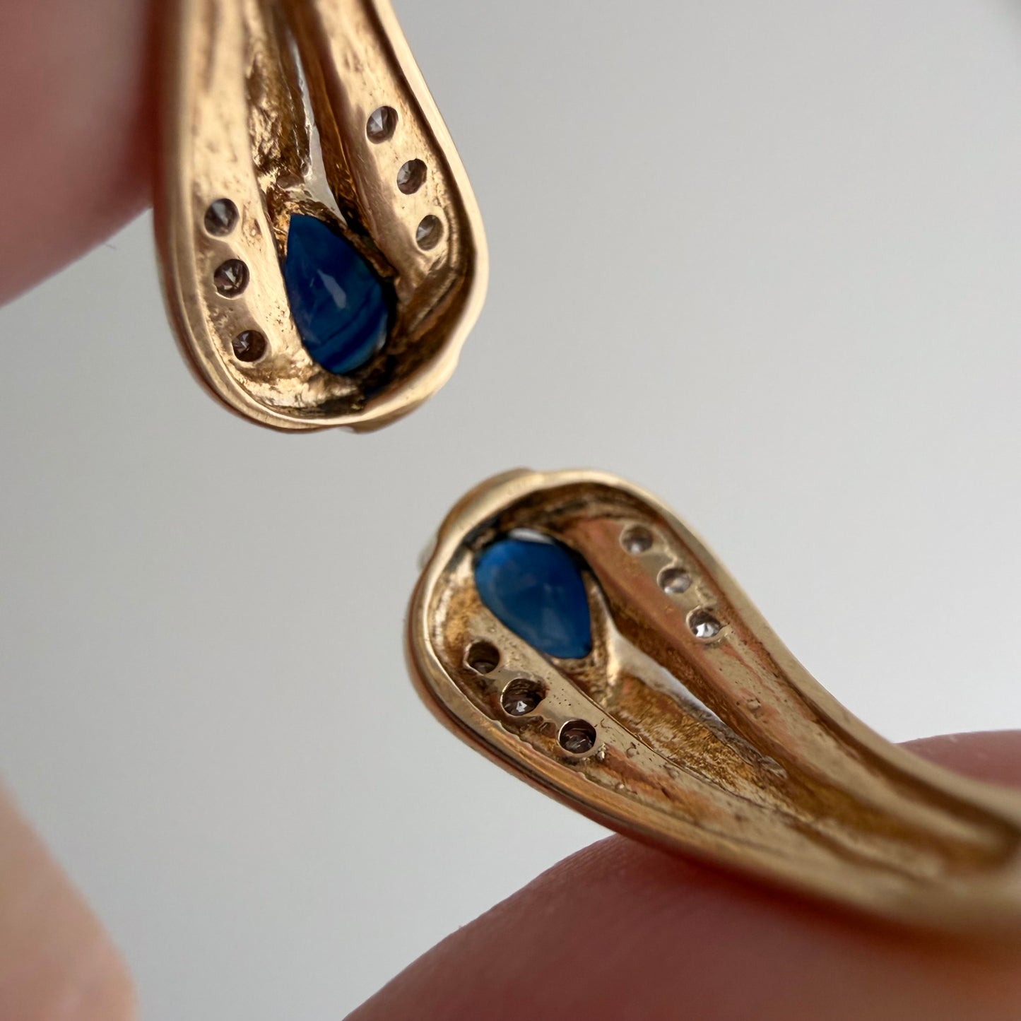 V I N T A G E // sweetest cobras / 10k double snake band with topaz and diamonds / size 7.25