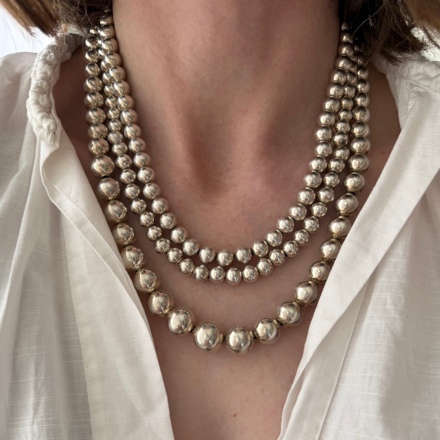 LIKE A LIVE // sterling silver ball bead necklaces