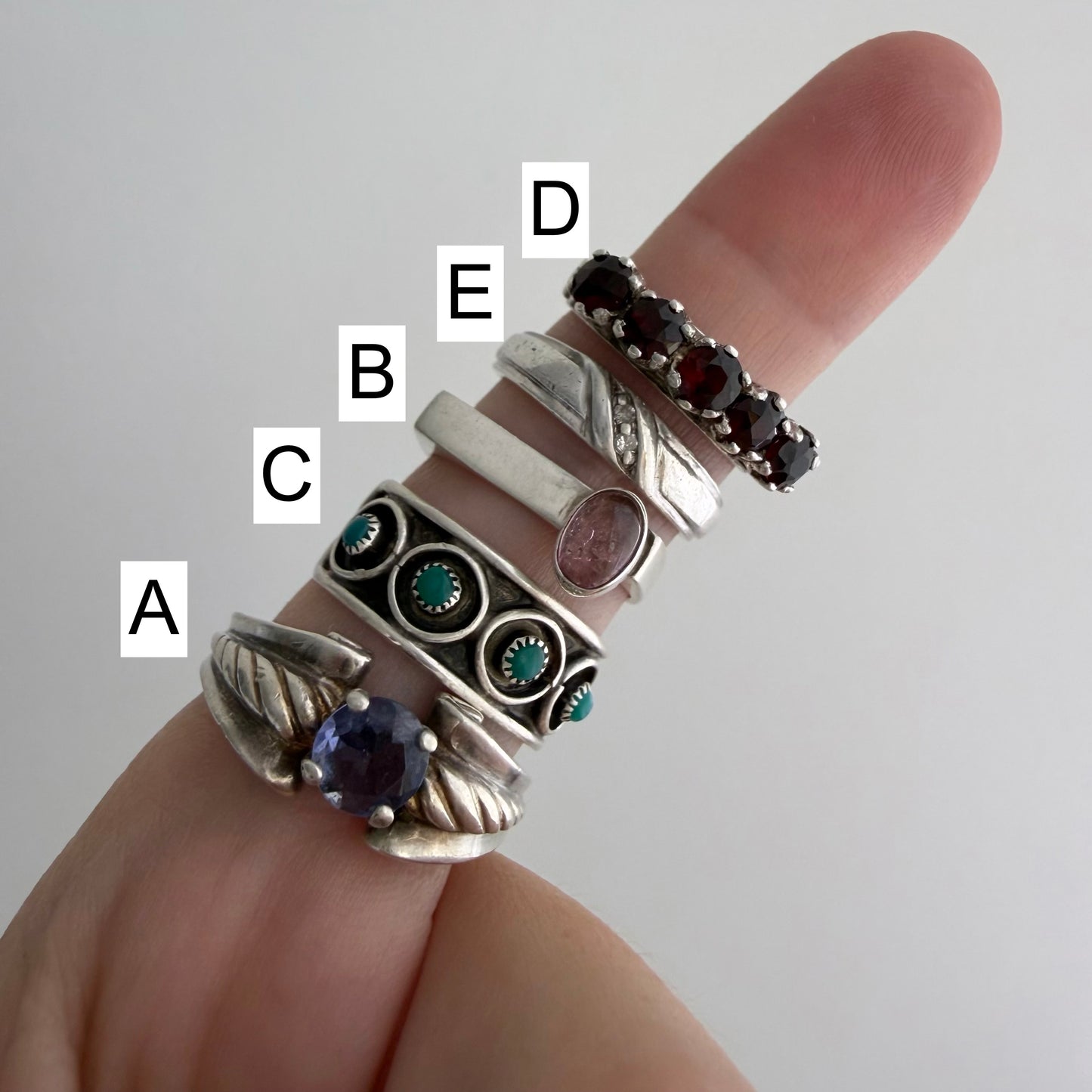LIKE A LIVE // sterling silver stackable rings with stones