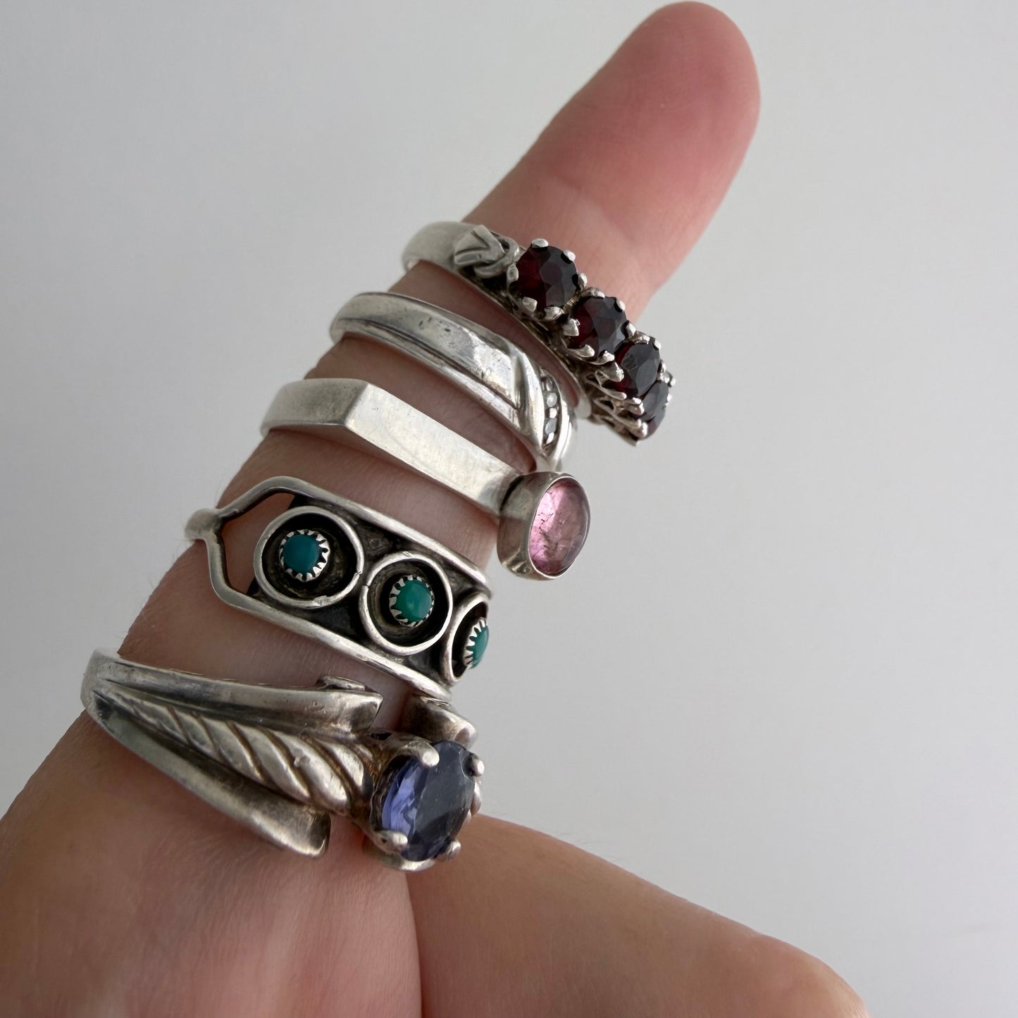 LIKE A LIVE // sterling silver stackable rings with stones