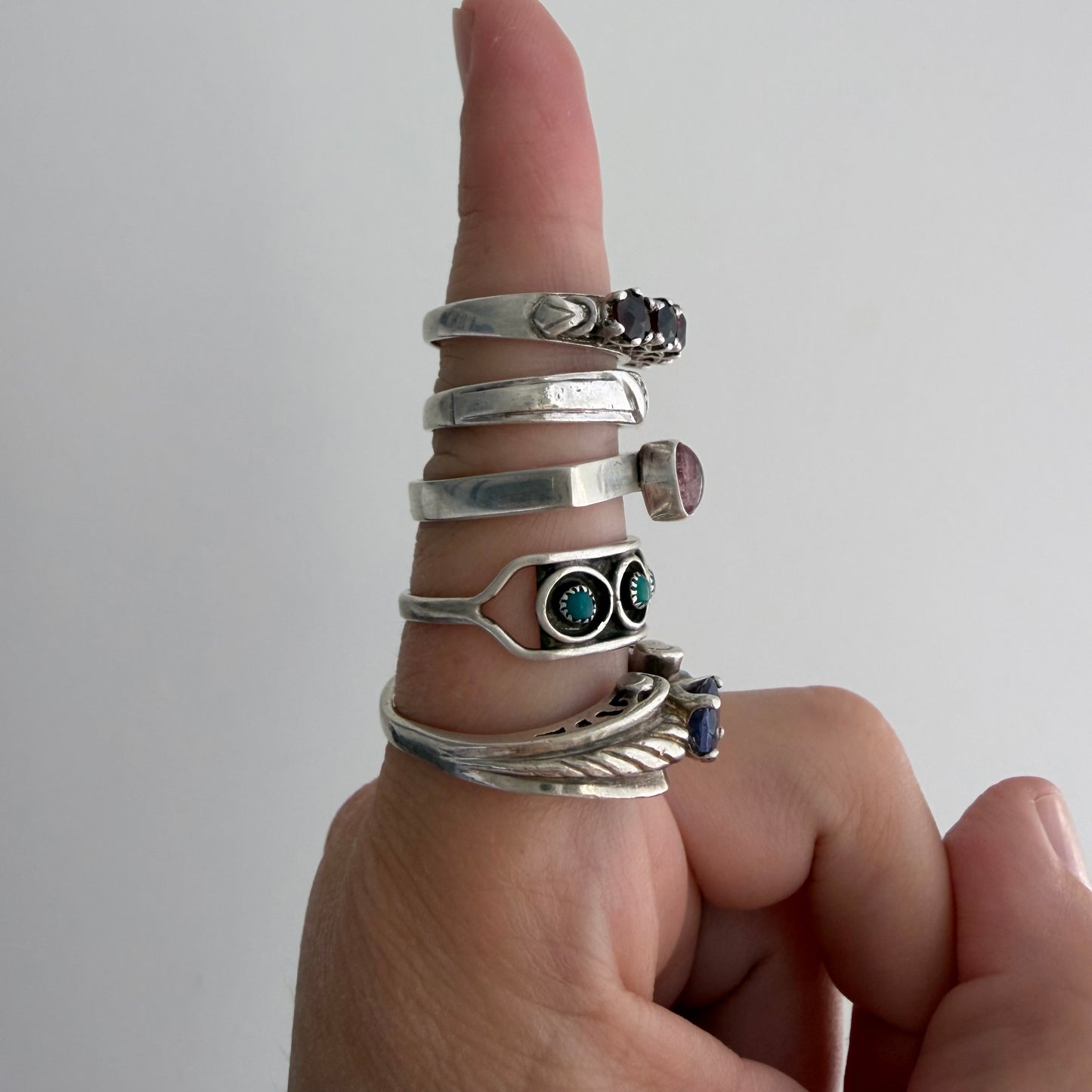 LIKE A LIVE // sterling silver stackable rings with stones