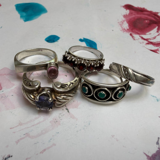 LIKE A LIVE // sterling silver stackable rings with stones