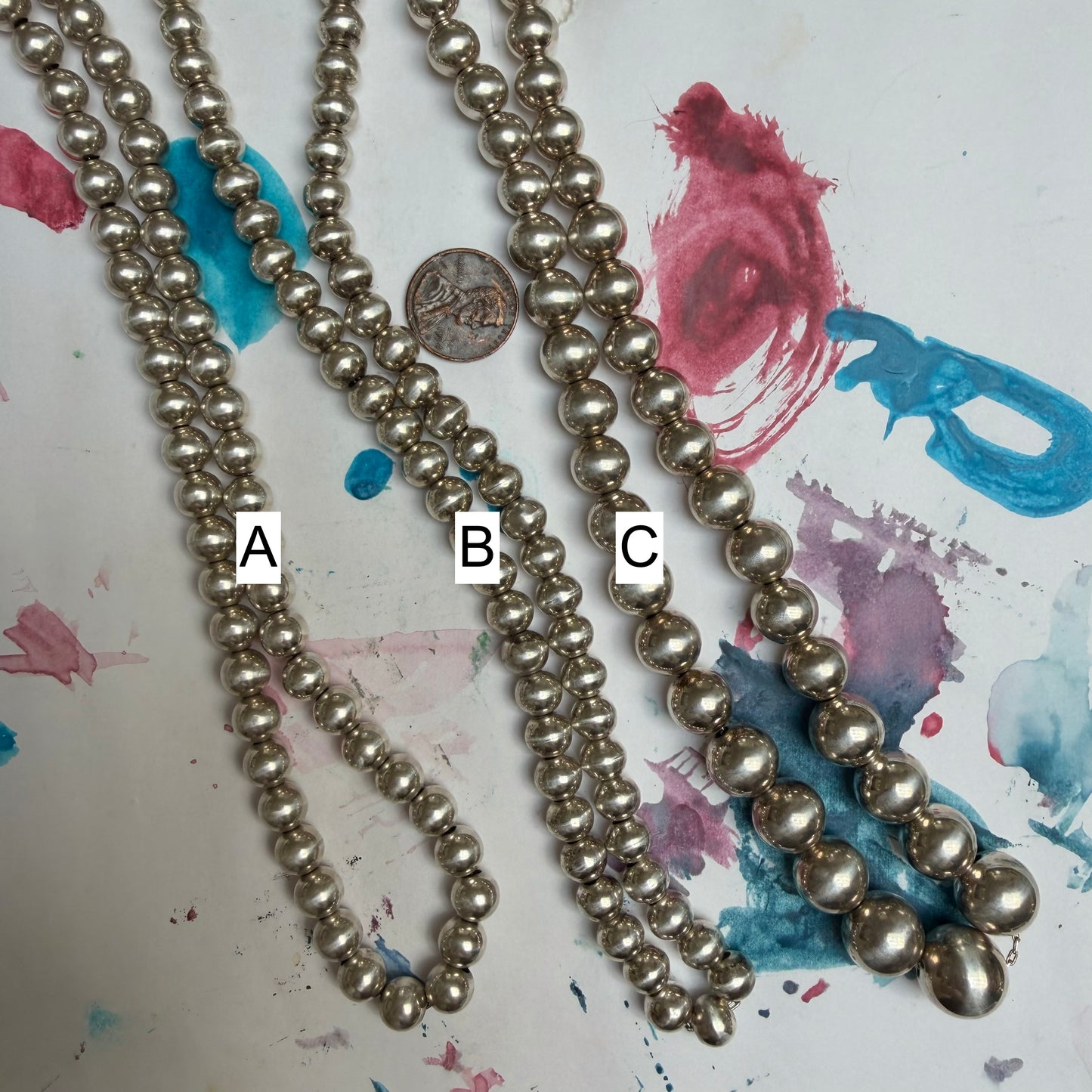 LIKE A LIVE // sterling silver ball bead necklaces