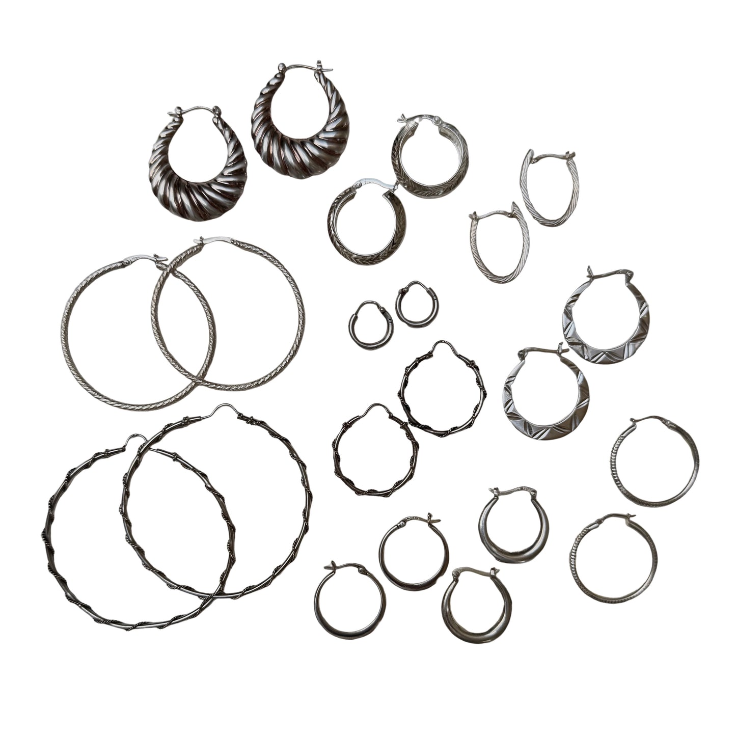 E S T A T E // a bunch of sterling silver hoop earrings