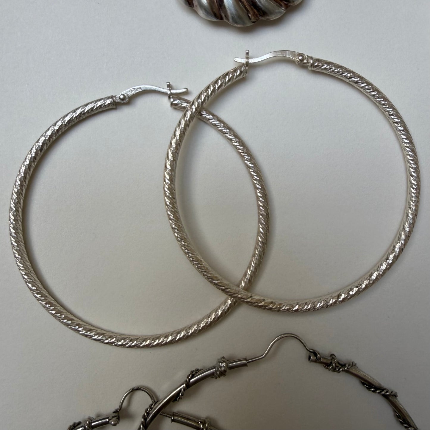 E S T A T E // a bunch of sterling silver hoop earrings