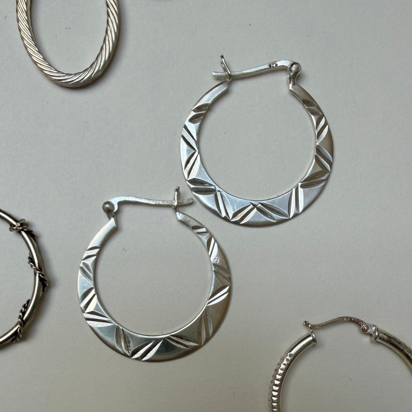 E S T A T E // a bunch of sterling silver hoop earrings