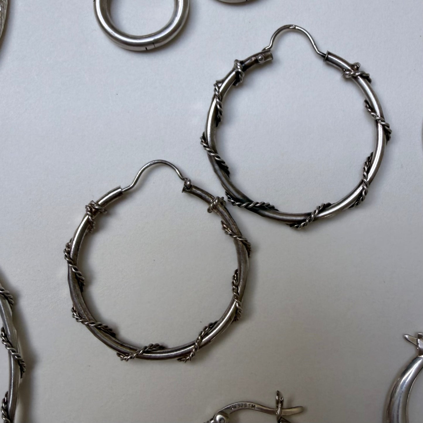 E S T A T E // a bunch of sterling silver hoop earrings