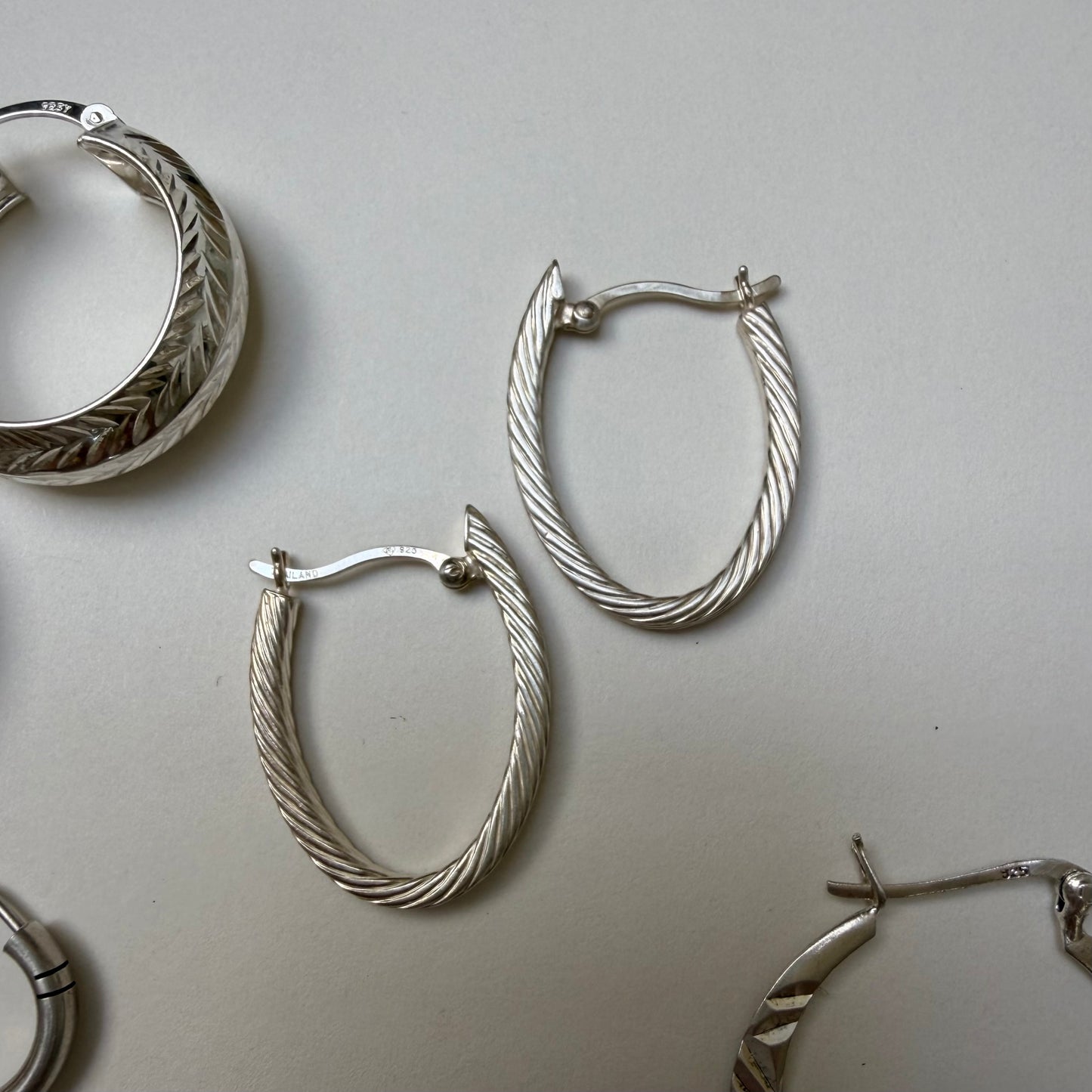 E S T A T E // a bunch of sterling silver hoop earrings