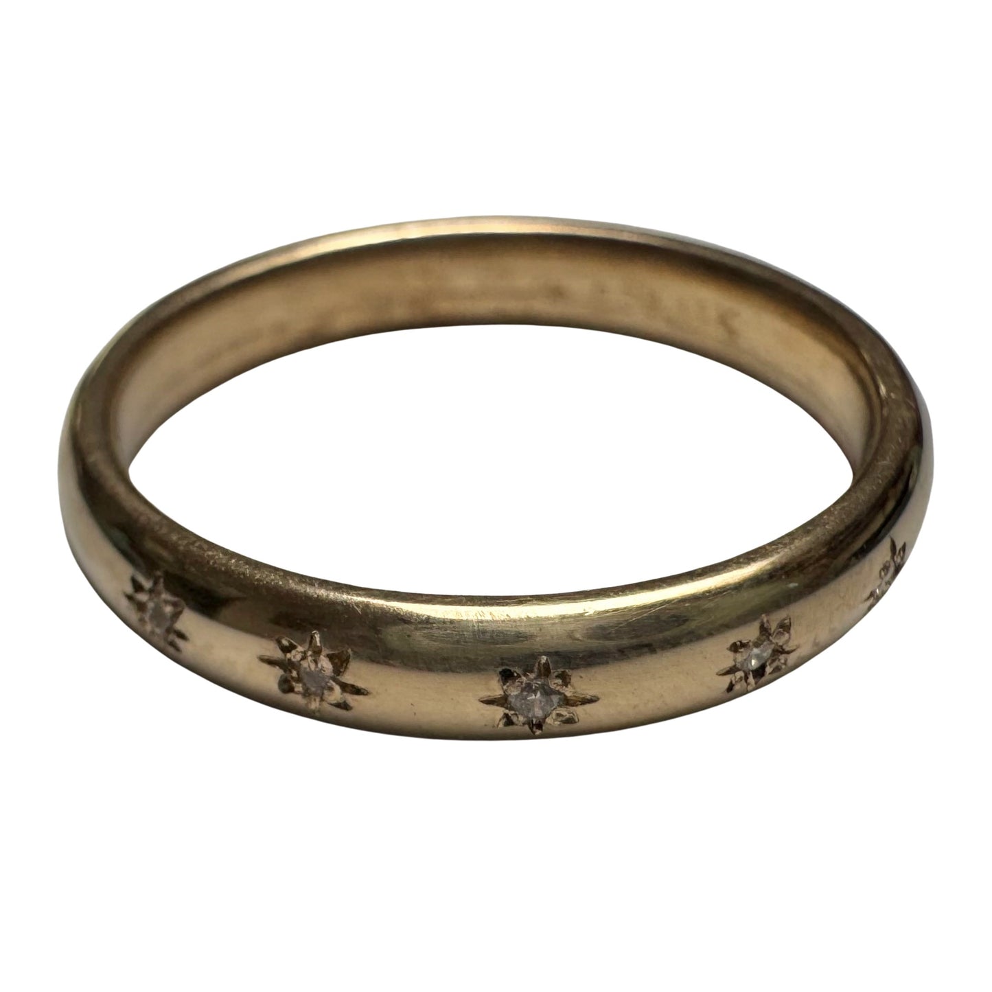 reimagined V I N T A G E // star story / 14k comfort fit band with five new star-set diamonds / size 5.25